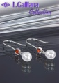 419046 BOUCLES D'OREILLES PERLE DE CULTURE ET DIAMANT CZ  EN ARGENT 925