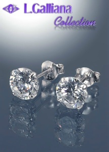 419157 BOUCLES D'OREILLES  DIAMANT CZ EN ARGENT 925