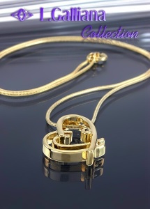 419178 COLLIER COEUR PLAQUE OR ZIRCON