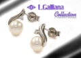419380 BOUCLES D'OREILLES PERLE DE CULTURE ET DIAMANT CZ EN ARGENT 925