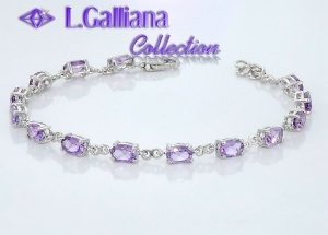420430 BRACELET AMETHYSTES 6,75CT EN ARGENT 925