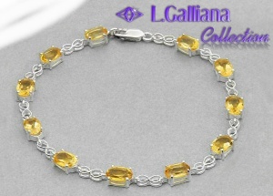 420441 BRACELETCITRINES 7,68CT EN ARGENT 925