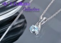 420475 COLLIER ARGENT 925 BLEU TOPAZE