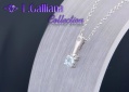 420544 COLLIER TOPAZE BLEUE ET DIAMANT 0.26CT EN ARGENT 925