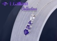 420574 COLLIER 3 COEUR AMETHYSTE 0,73CT EN ARGENT 925