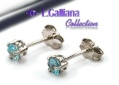 420595 BOUCLES D'OREILLES COEUR  TOPAZE BLEUE  0,55CT EN ARGENT 925