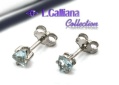 420608 BOUCLES AIGUE MARINE 0,38CT EN ARGENT 925