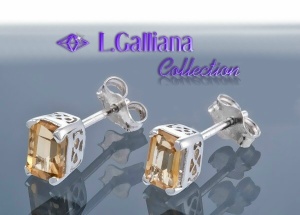 420645 BOUCLES CITRINE 1,11CT EN ARGENT 925