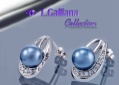 420945 BOUCLES  PERLES DE CULTURE ET DIAMANTS CZ EN ARGENT 925