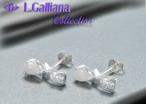 421040 BOUCLES OPALE ET TOPAZES BLANCHES 1.55CT EN ARGENT 925