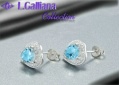 421044 BOUCLES COEUR TOPAZE BLEUE 2,80CT EN ARGENT 925