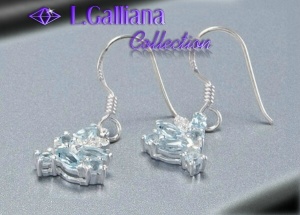 421118 BOUCLES  TOPAZES BLEUES ET TOPAZES BLANCHES 2,6CT EN ARGENT 925