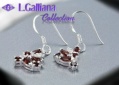 421123 BOUCLES GRENATS ET TOPAZES BLANCHES 2,15CT EN ARGENT 925