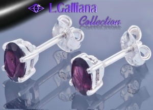 421208 BOUCLES GRENAT 1,84CT EN ARGENT 925