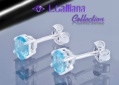 421209 BOUCLES DIAMANT CZ BLEU TOPAZE EN ARGENT 925