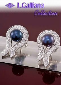 421351 BOUCLES PERLES DE CULTURE ET DIAMANTS CZ EN ARGENT 925