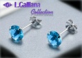 421377 BOUCLES CZ BLEU TOPAZE  EN ARGENT 925