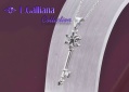 422570 COLLIER CLEF DIAMANTS BLEUS 0.05CT EN ARGENT 925