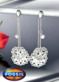 BOUCLES D'OREILLES FOSSIL BLANC NACRÉ AVEC ZIRCONES BOF3