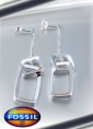 BOUCLES D'OREILLES FOSSIL PENDANTES ARGENT BOF5