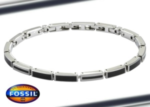 BRACELETS FOSSIL MIXTE ACIER ET NOIR BRF5
