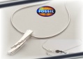 COLLIER FOSSIL ARGENT 925 ET ZIRCONES CF6